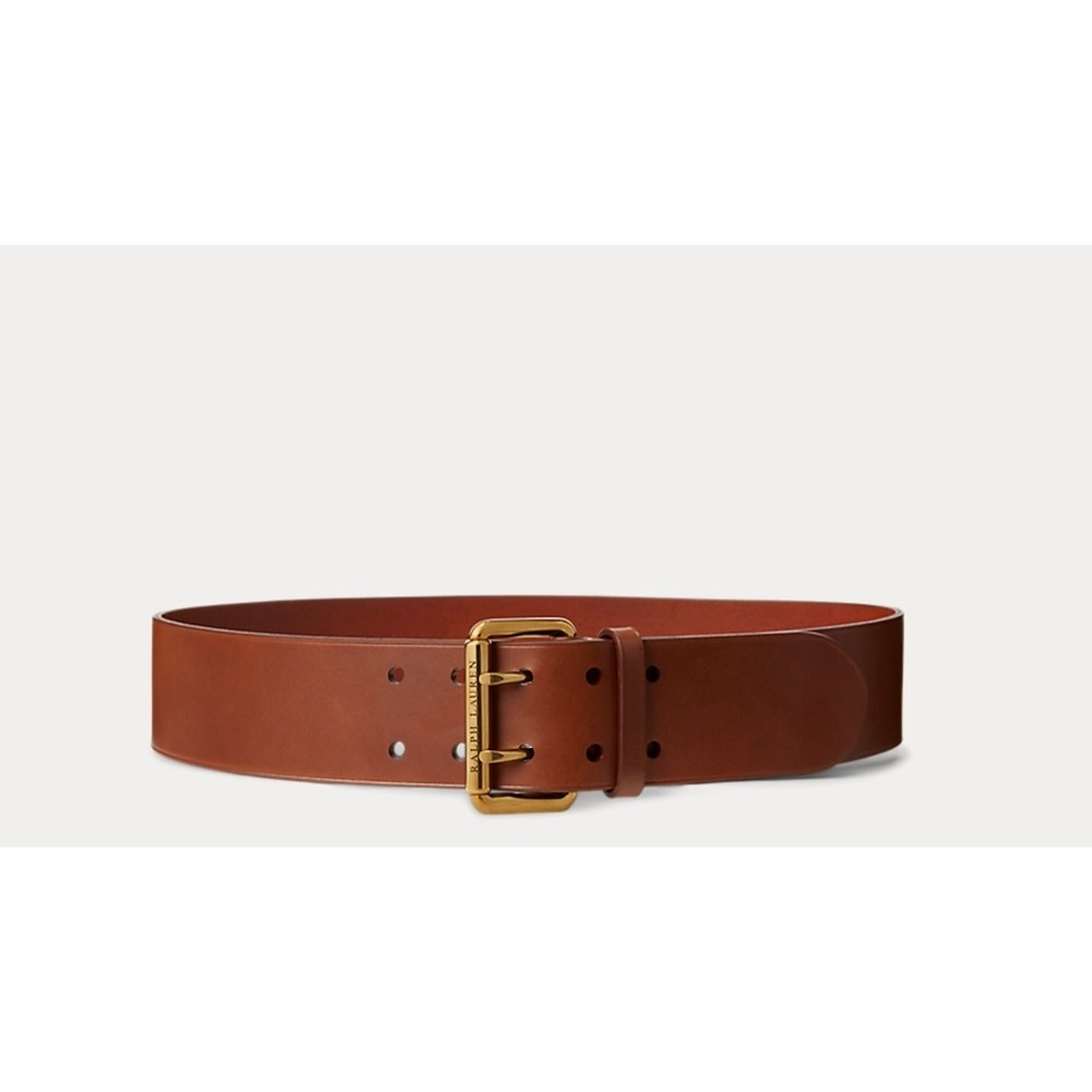 Ralph Lauren Collection Leather Double-Prong Belt Brown Size S